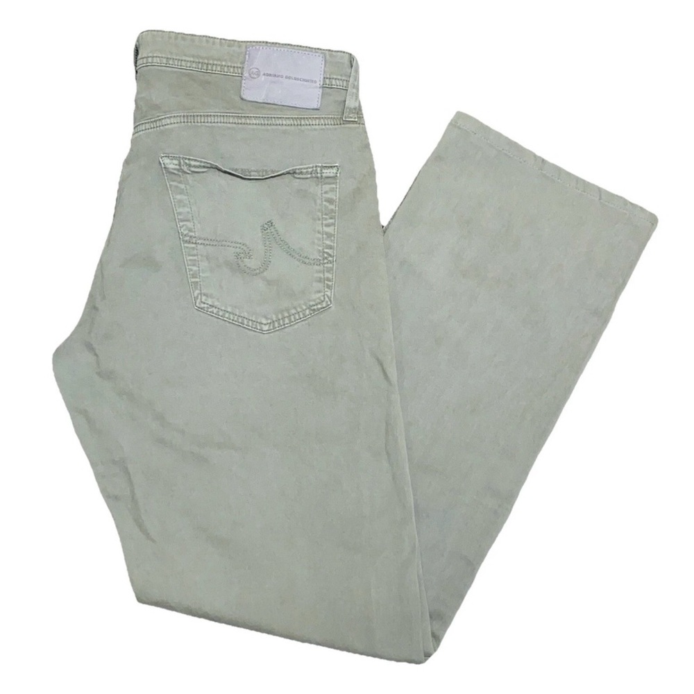 Adriano Goldschmied Mens Jeans W34xL31 The Protege Green Straight Leg Solid AG
